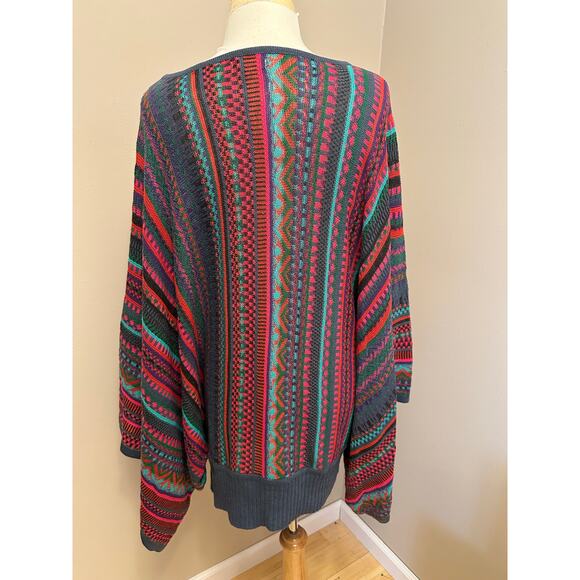 NWOT NOVICA Colorful Striped Alpaca Wool Blend Sweater “Fiesta Dance" Sz L/XL - Picture 5 of 6